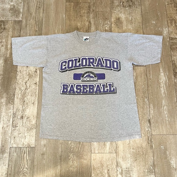 MLB Other - COLORADO ROCKIES MLB Vintage 00s Graphic T-Shirt Mens Large Grey Purple Baseball